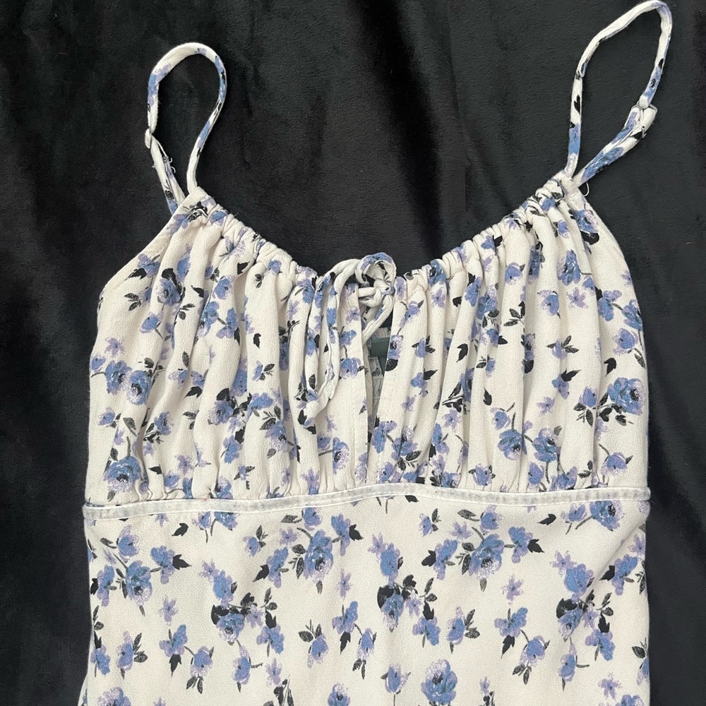 Blue and White Floral Dress
